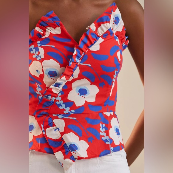 NWT Anthropologie Hutch Strapless Floral Ruffle Top - Picture 5 of 12